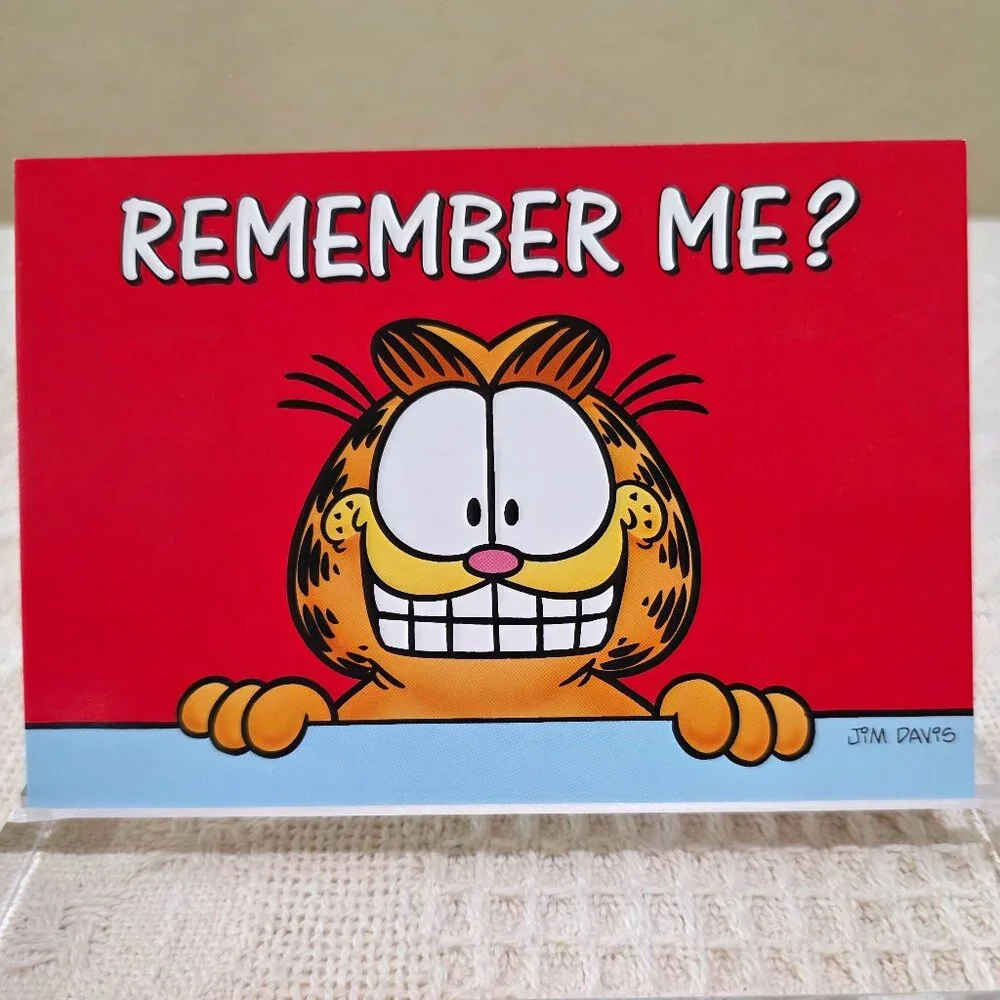 Vintage 1978 Garfield Cartoon Comic Cat Jim Davis REMEMBER ME? Postcard Unused
